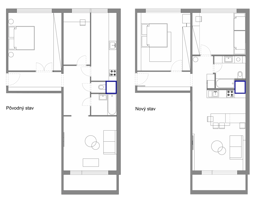 návrh interiéru cena - zmena dispozície