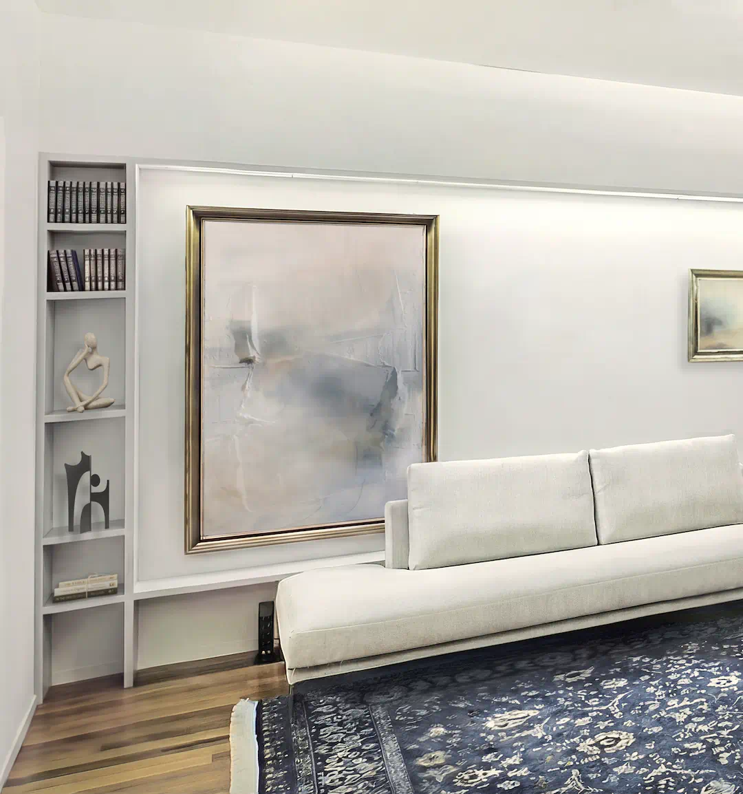 Interiérový dizajn obývačky - interiérový dizajnér Linea Design. Návrh odvážne spája moderné prvky s klasickými - Linea Design